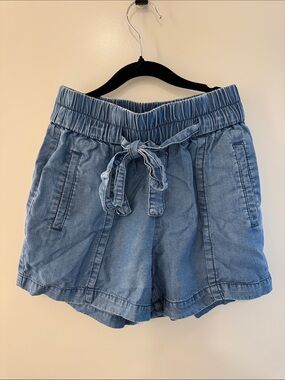 Women’s Light Blue Denim Drawstring Shorts